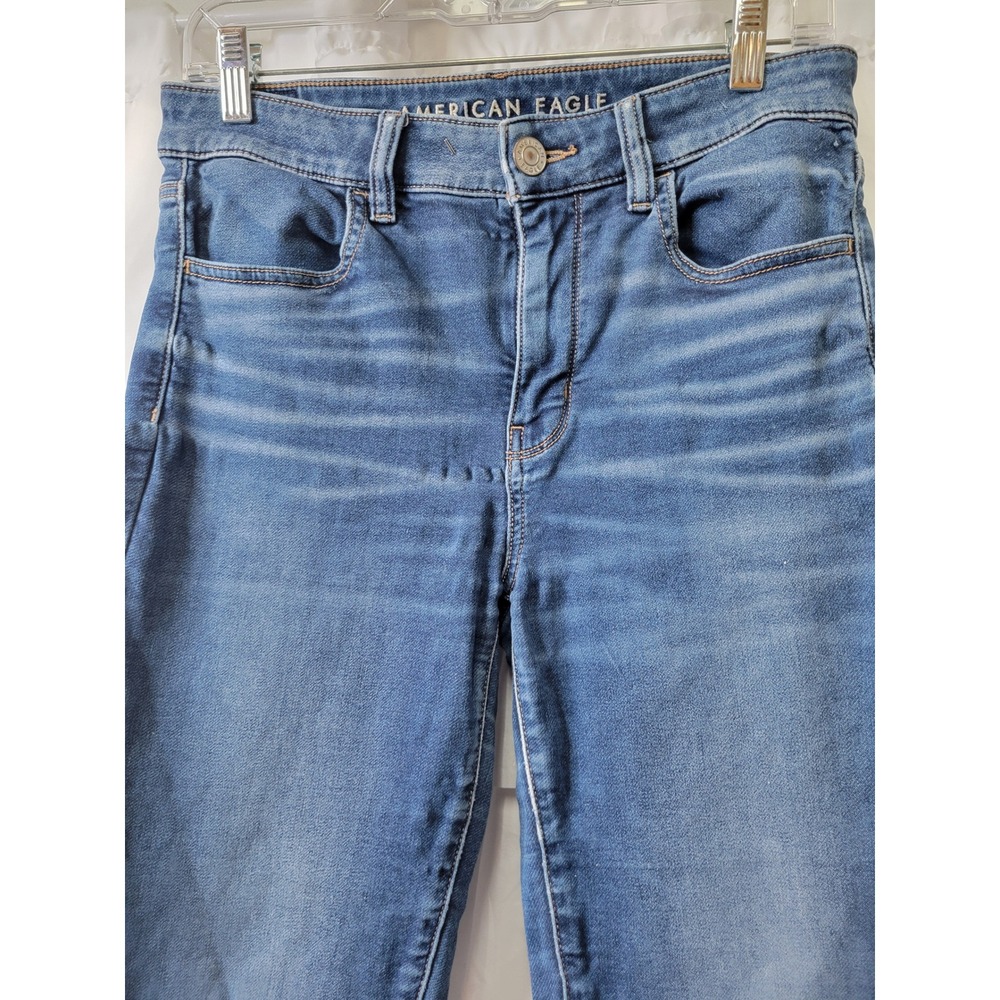 American Eagle Skinny Jeans Medium Wash Blue Denim Stretch 29x26.5‎ 1912